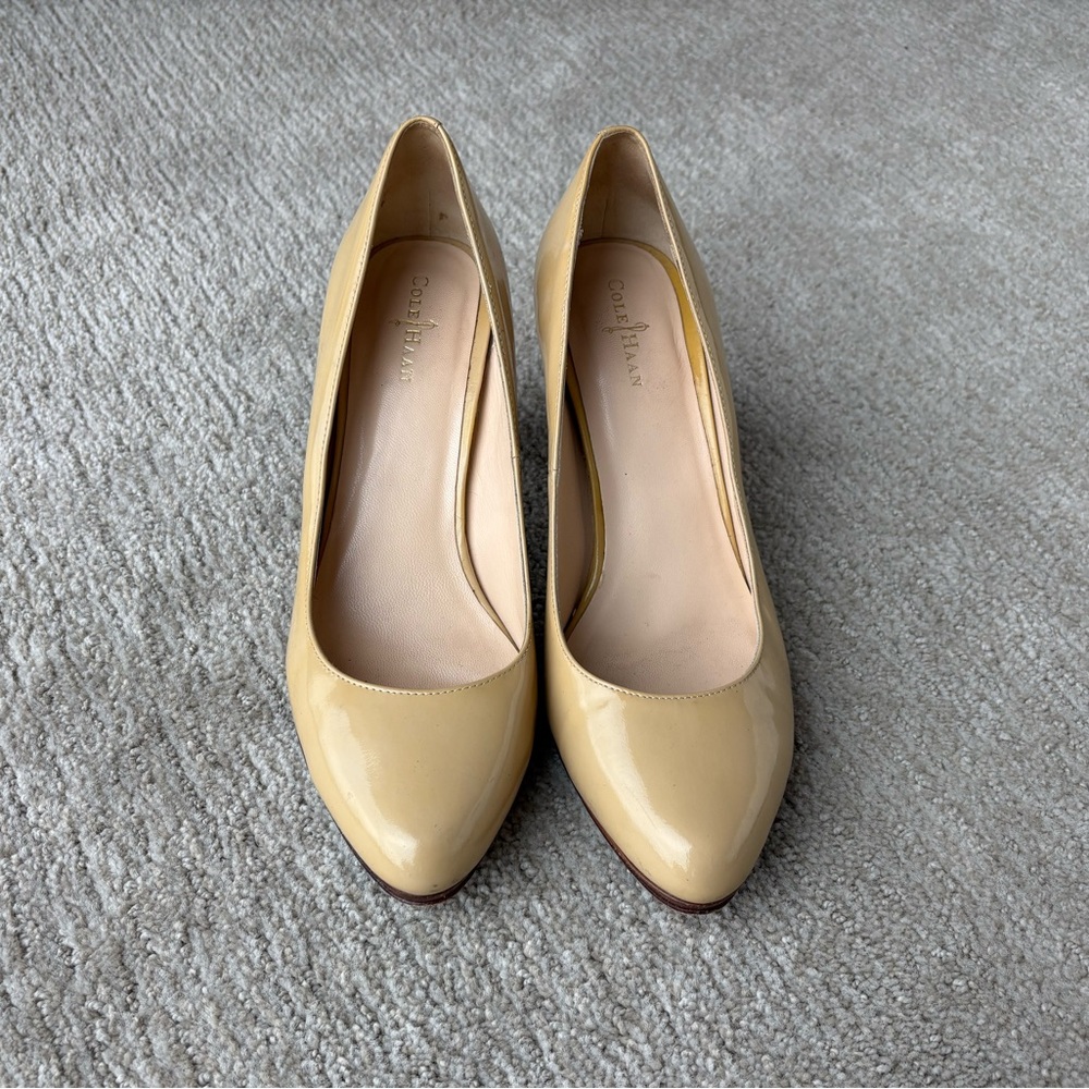 Cole Haan Nike Air Patent Leather Tan Pump - Size 8.5